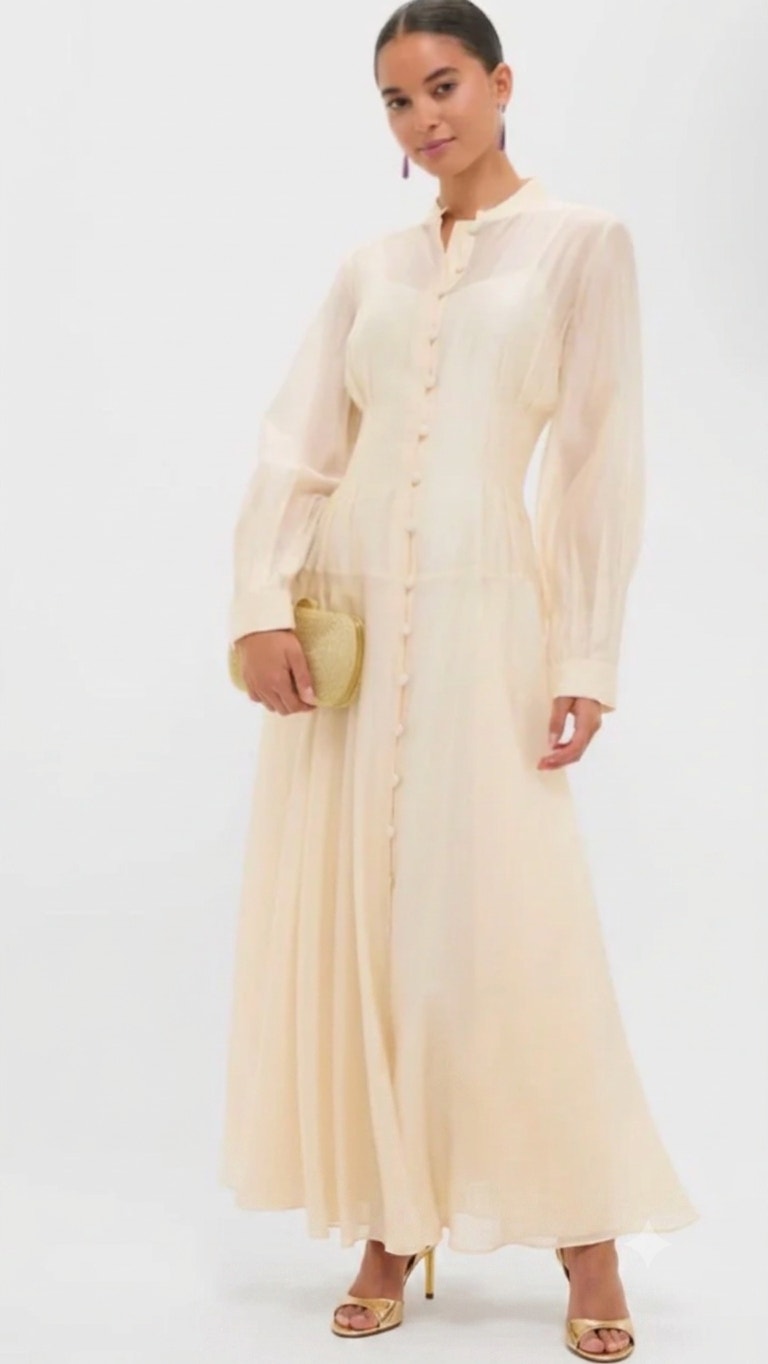 Tuckernuck Organza Marbella Maxi Dress Plus Size Xxxl Cream Nwt Formal Wedding